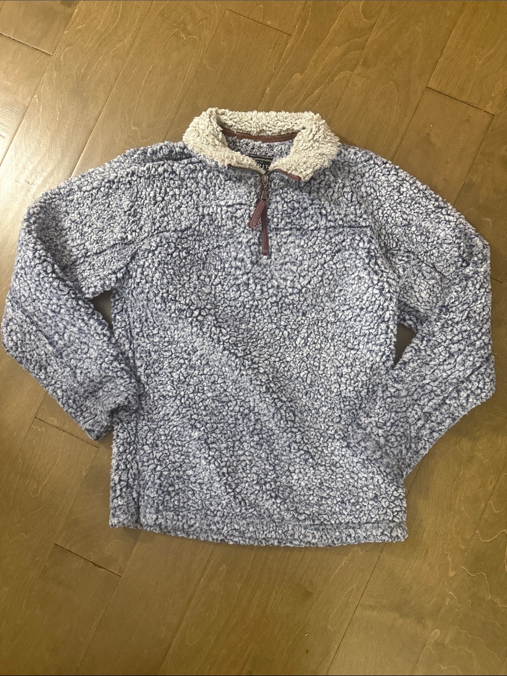 Cozy Men’s Sherpa Pullover Sweater in Blue